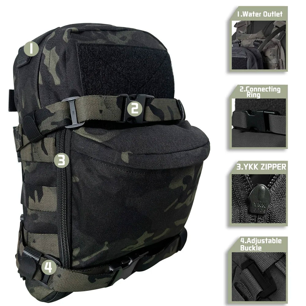 500D Nylon tactical Vest Pouch Mini Hydration bag Hydration Backpack Assault Molle Pouch Sport Water BagD