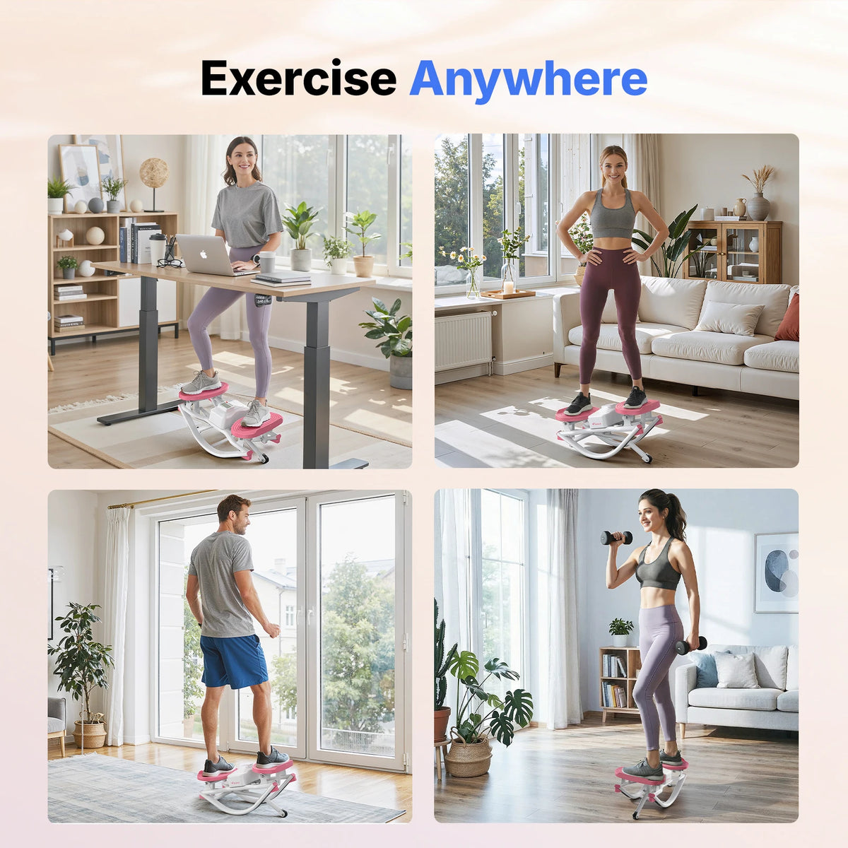 MERACH Rocking stepper 300 lbs Weight Capacity Ab Twist Board Workout Exercise Equipment for Slim Waist and Core Ab Exercise Silent Noiseless Rock Stepper Machine for Home Apartment Dorm Office Gym