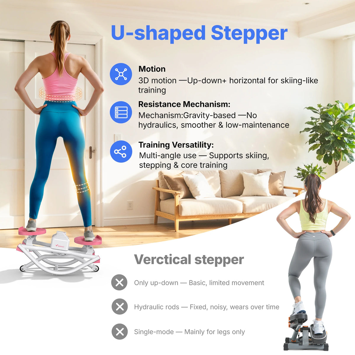 MERACH Rocking stepper 300 lbs Weight Capacity Ab Twist Board Workout Exercise Equipment for Slim Waist and Core Ab Exercise Silent Noiseless Rock Stepper Machine for Home Apartment Dorm Office Gym