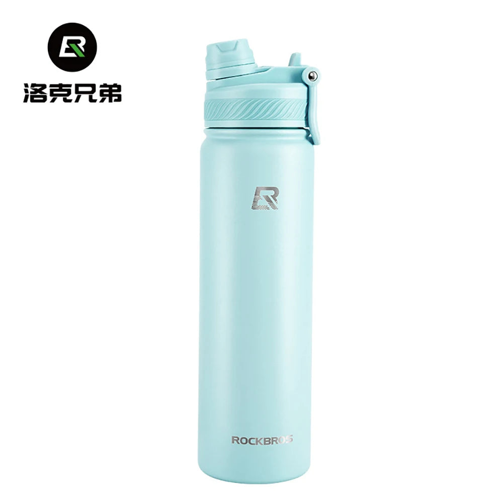 ROCKBROS Water Bottle Stainless Steel Vacuum Flasks Insulated Cup Big Capacity Sports Water Bottle Camping Hiking Cycling Kettle