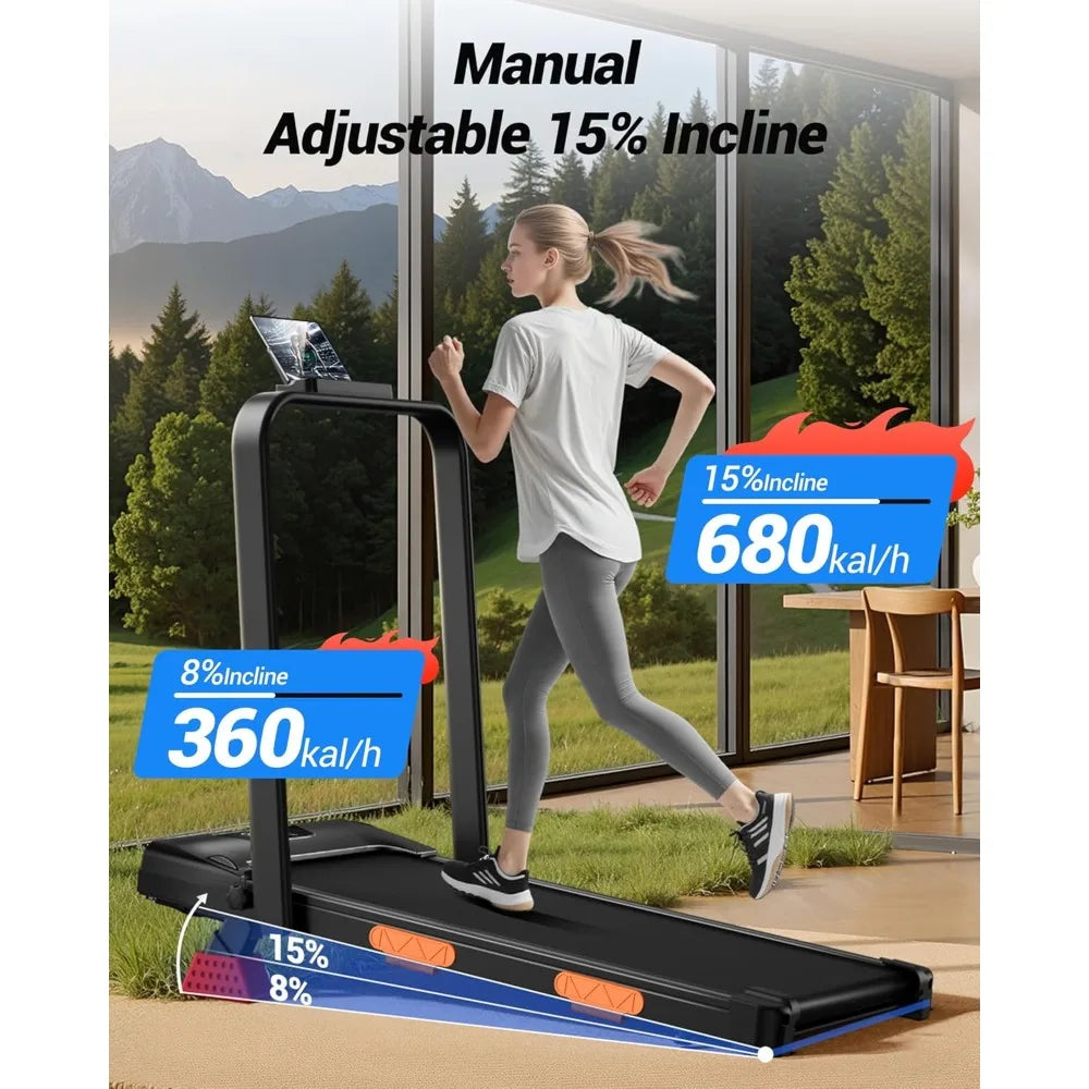 Walking Pad with 15% Incline 0.6-6.2MPH Foldable Portable Treadmill 2.5HP Compact Walking Pad for Home Small Space, Customized
