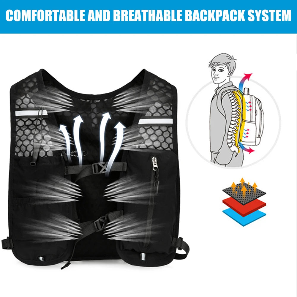 Running Hydration Vest for Women and Men,Breathable,Lightweight  Hydration Backpack Bag for Runs,Hiking,Cycling,Trails,Marathons