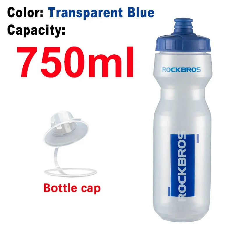 ROCKBROS Cycling Water Bottle 600-750ml MTB Road Bike Water Bottle Holder Squeeze Mug Running Climbing Sports Kettle Bicycle Cup