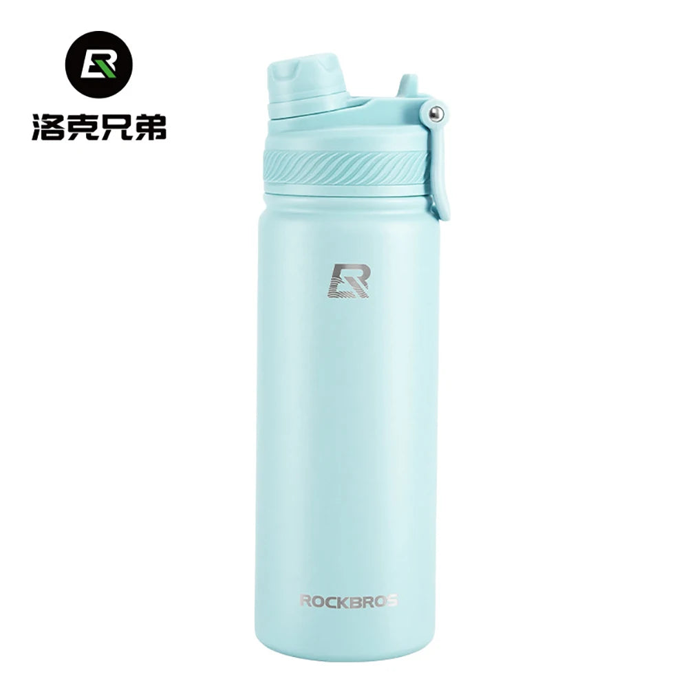 ROCKBROS Water Bottle Stainless Steel Vacuum Flasks Insulated Cup Big Capacity Sports Water Bottle Camping Hiking Cycling Kettle