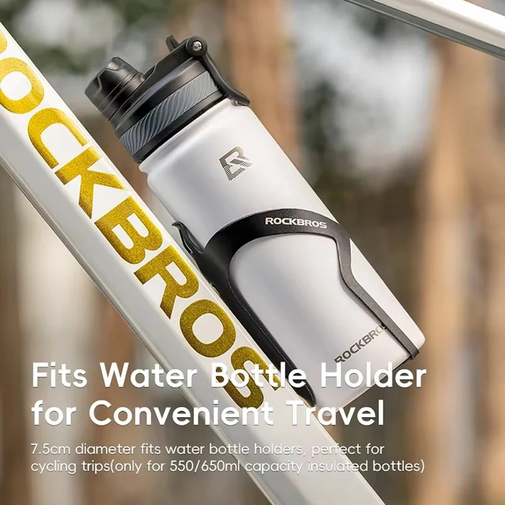 ROCKBROS Water Bottle Stainless Steel Vacuum Flasks Insulated Cup Big Capacity Sports Water Bottle Camping Hiking Cycling Kettle