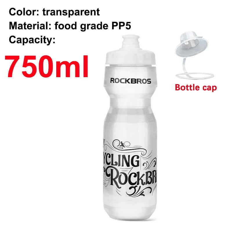ROCKBROS Cycling Water Bottle 600-750ml MTB Road Bike Water Bottle Holder Squeeze Mug Running Climbing Sports Kettle Bicycle Cup