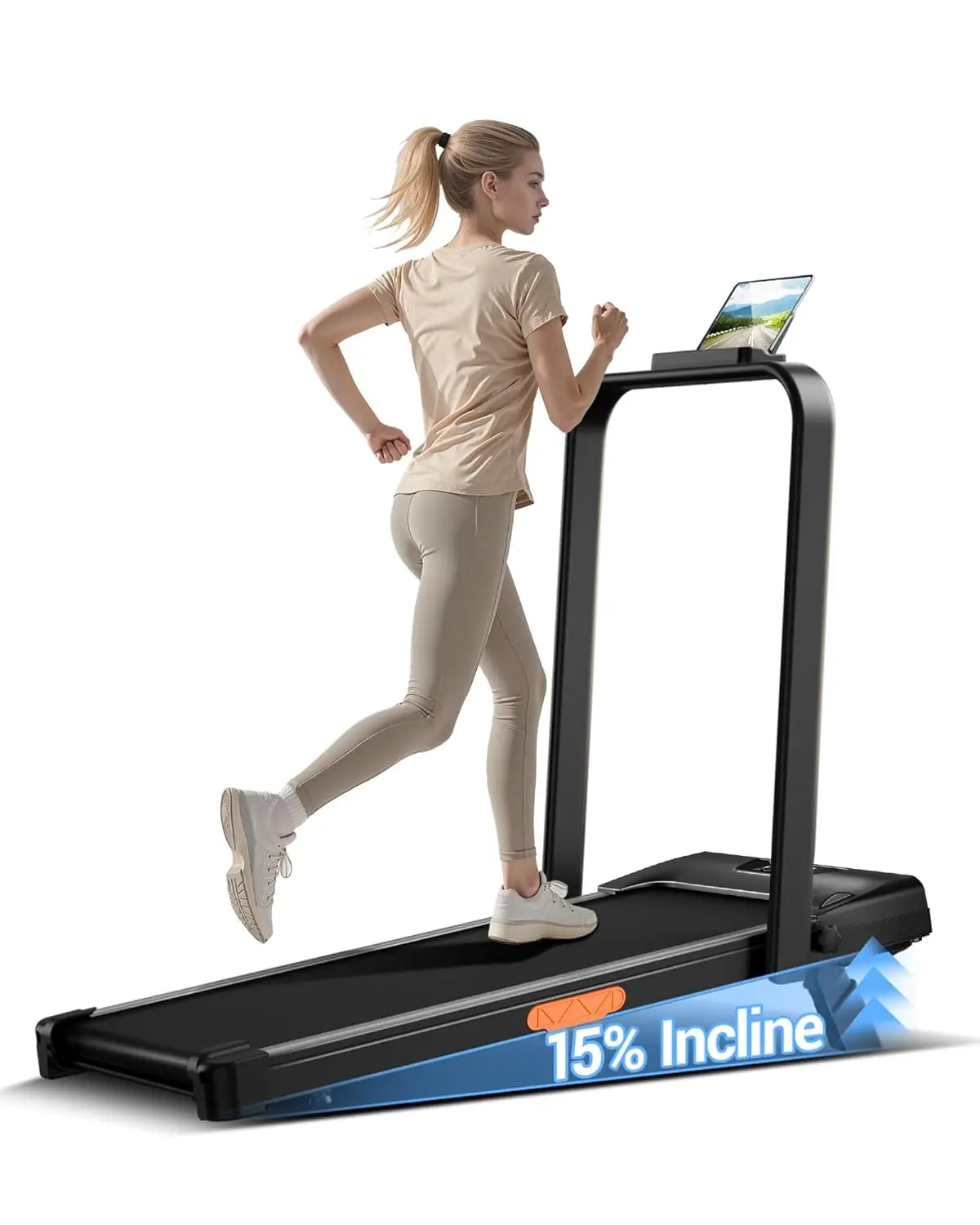 Walking Pad with 15% Incline 0.6-6.2MPH Foldable Portable Treadmill 2.5HP Compact Walking Pad for Home Small Space, Customized