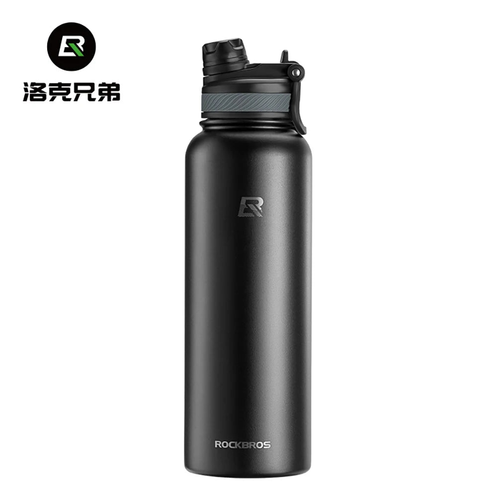 ROCKBROS Water Bottle Stainless Steel Vacuum Flasks Insulated Cup Big Capacity Sports Water Bottle Camping Hiking Cycling Kettle