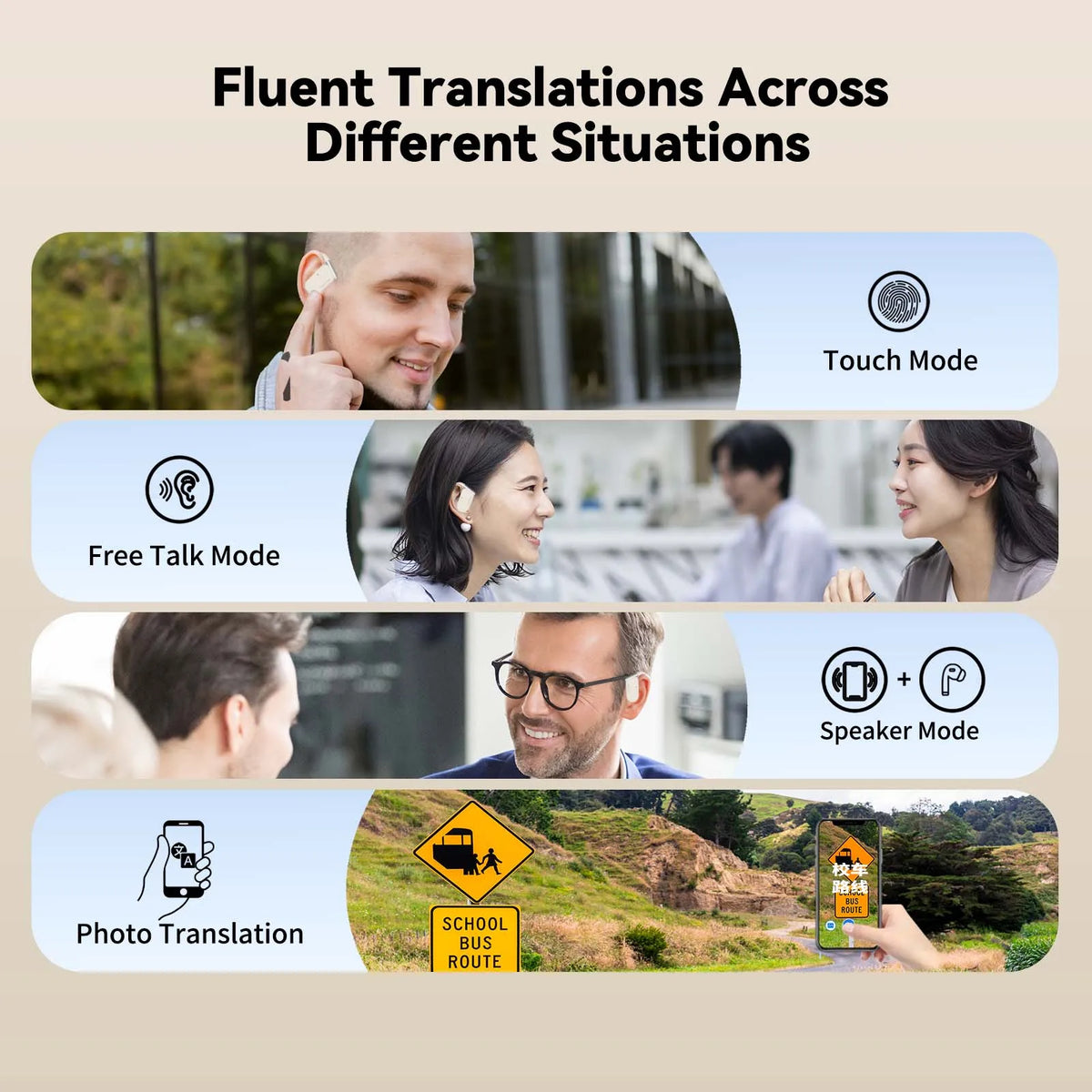 Wooask M9 Translator Earbuds,Two-Way Real Time Voice Translation Headphones,144 Languages with 11 Offline Packs,98% Accuracy
