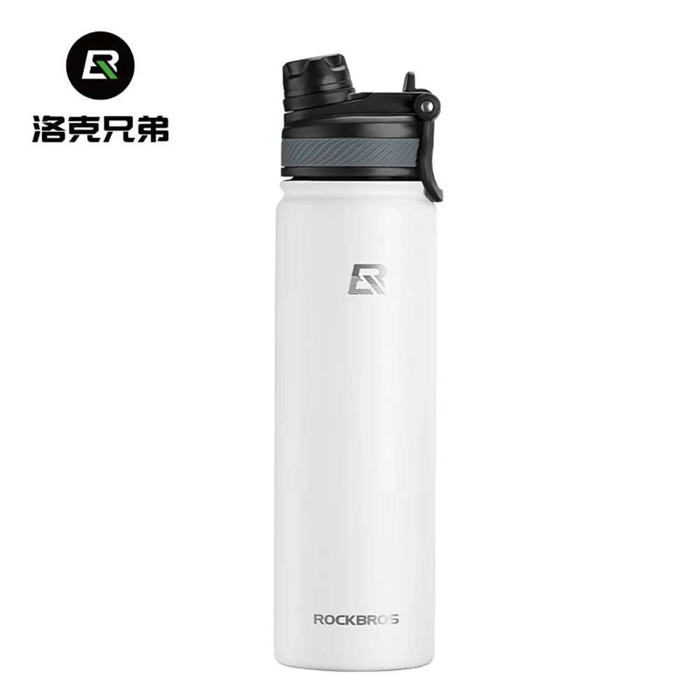 ROCKBROS Water Bottle Stainless Steel Vacuum Flasks Insulated Cup Big Capacity Sports Water Bottle Camping Hiking Cycling Kettle