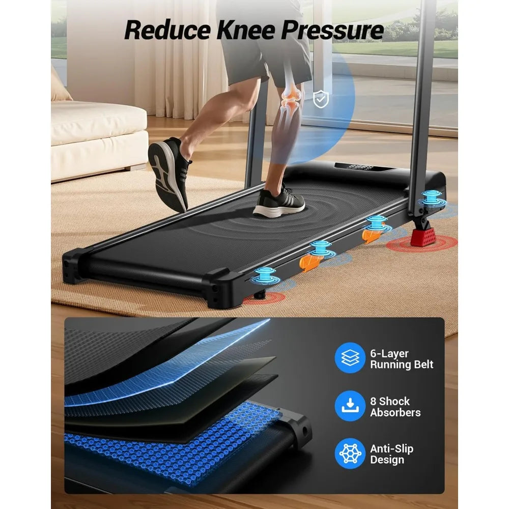 Walking Pad with 15% Incline 0.6-6.2MPH Foldable Portable Treadmill 2.5HP Compact Walking Pad for Home Small Space, Customized