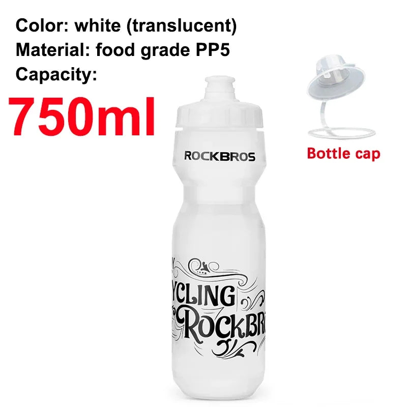 ROCKBROS Cycling Water Bottle 600-750ml MTB Road Bike Water Bottle Holder Squeeze Mug Running Climbing Sports Kettle Bicycle Cup