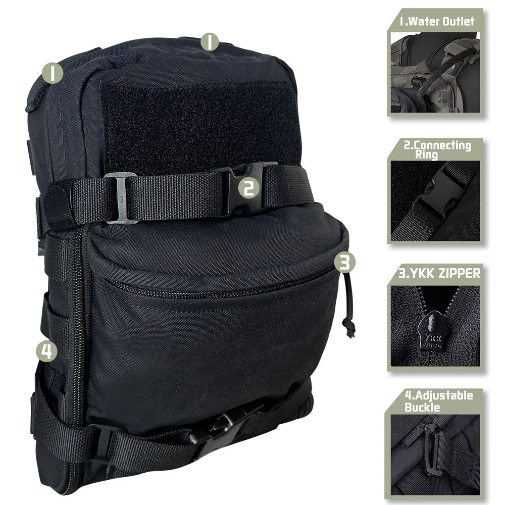 500D Nylon tactical Vest Pouch Mini Hydration bag Hydration Backpack Assault Molle Pouch  Sport Water BagD