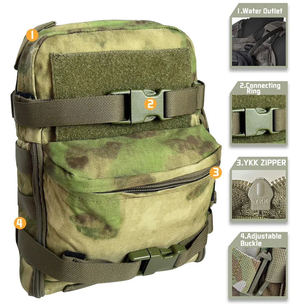 500D Nylon tactical Vest Pouch Mini Hydration bag Hydration Backpack Assault Molle Pouch  Sport Water BagD