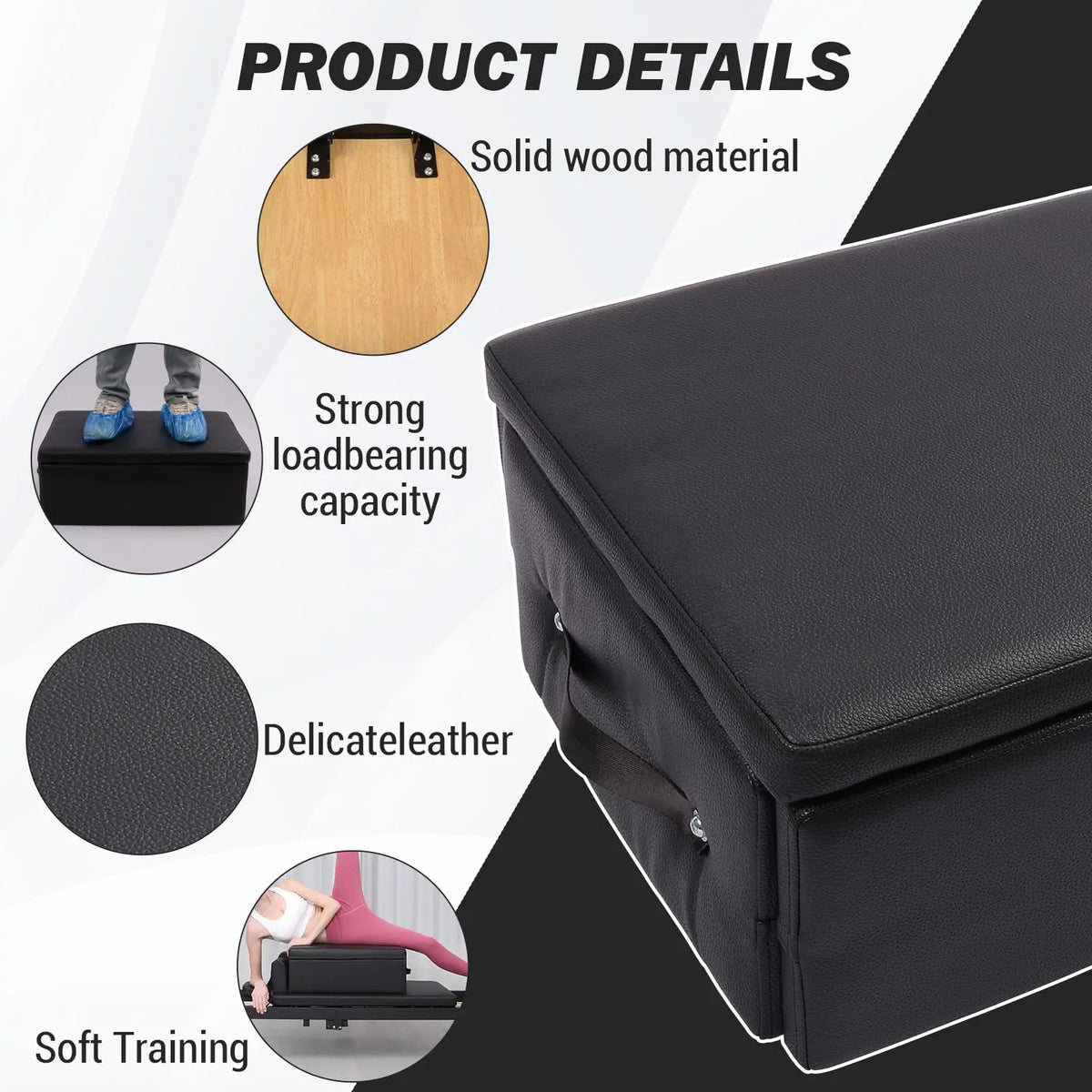 Portable Pilates Reformer Sitting Box,Pilates Sit Boxs for Home Workout, Pilates Exercise Accessories for Pilates Refomer/Board