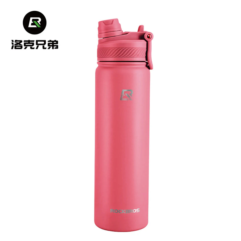 ROCKBROS Water Bottle Stainless Steel Vacuum Flasks Insulated Cup Big Capacity Sports Water Bottle Camping Hiking Cycling Kettle